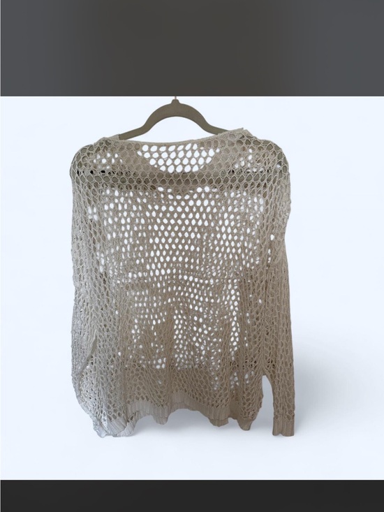 Tops - Lightweight Open-Knit Beige Sweater